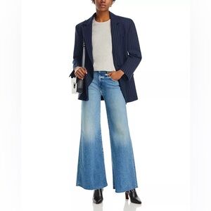 MOTHER Roller Ride high rise wide leg jeans. Color: Riding on the cliff side